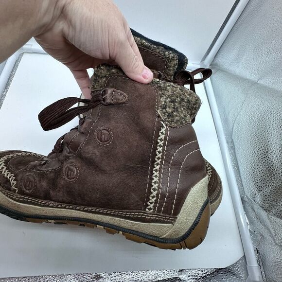 MERRELL Puffin Lace Mid Brown Suede PolarTec Women\'s Winter Boots Size 8 main image 4